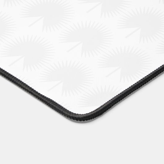 Chic Ivory White Gold Anahaw Leaf Script Monogram Schreibtischunterlage (Ecke)