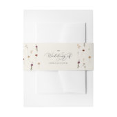 Chic Ivory Wildblumen Herbst Die Hochzeit von Einladungsbanderole (Vorderseite Beispiel)