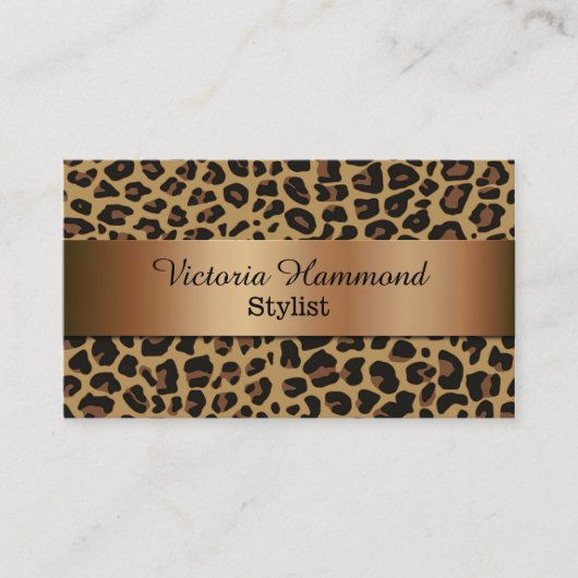 Chic Jaguar Pattern Business Card Visitenkarte (Vorderseite)