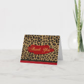 Chic Jaguar Print Danke Note Card (Vorderseite)