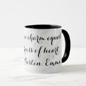 Chic Jane Austen Emma Buchangebot Black Gray Marbl Tasse (VorderseiteRechts)