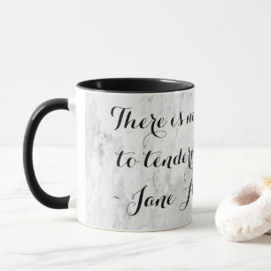 Chic Jane Austen Emma Buchangebot Schwarzer grauer Tasse