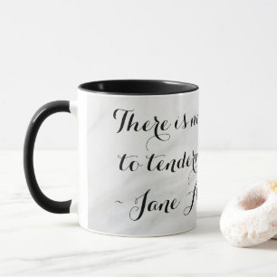 Chic Jane Austen Emma Buchangebot Schwarzer grauer Tasse