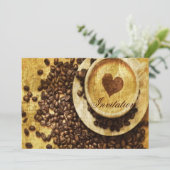 Chic Java cappuccino Kaffeebohnen Kaffee Lover Einladung (Stehend Vorderseite)