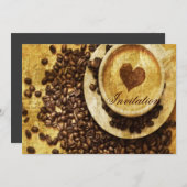 Chic Java cappuccino Kaffeebohnen Kaffee Lover Einladung (Vorne/Hinten)