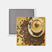 Chic Java cappuccino Kaffeebohnen Kaffee Lover Magnet (Vorderseite/Rückseite)