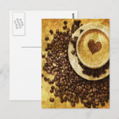 Chic Java cappuccino Kaffeebohnen Kaffee Lover Postkarte (Vorne/Hinten)