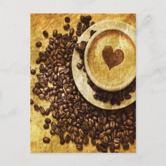 Chic Java cappuccino Kaffeebohnen Kaffee Lover Postkarte (Vorderseite)
