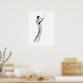 Chic Jazz Age Lady Illustration Poster Print (Küche)