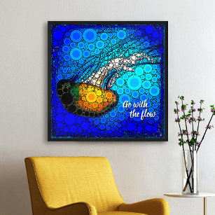 Chic Jellyfish Foto Circle Art "Go with the Flow" Poster