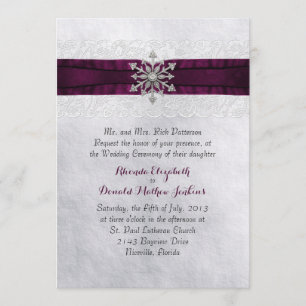 Chic Jeweled Snowflake Wedding Einladung