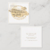 Chic Jewelier Designer Platinum Gold Glitzer Quadratische Visitenkarte (Vorne/Hinten)