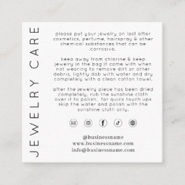Chic Jewelry Care Instruktionen Danke Business Begleitkarte