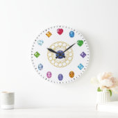 Chic Jewels and Gems Themed Large Clock Große Wanduhr (Zuhause)