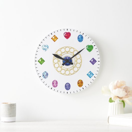 Chic Jewels and Gems Themed Large Clock Große Wanduhr (Zuhause)