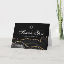 Chic Jewish Bar Mitzvah Black Gold Star von David Dankeskarte