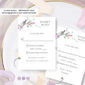 Chic Joyful Pastel Floral mit oder ohne Mahlzeiten RSVP Karte
