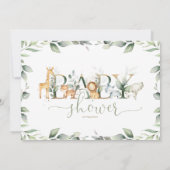 Chic Jungle Animals Greenerity Baby Dusche neutral Einladung (Rückseite)