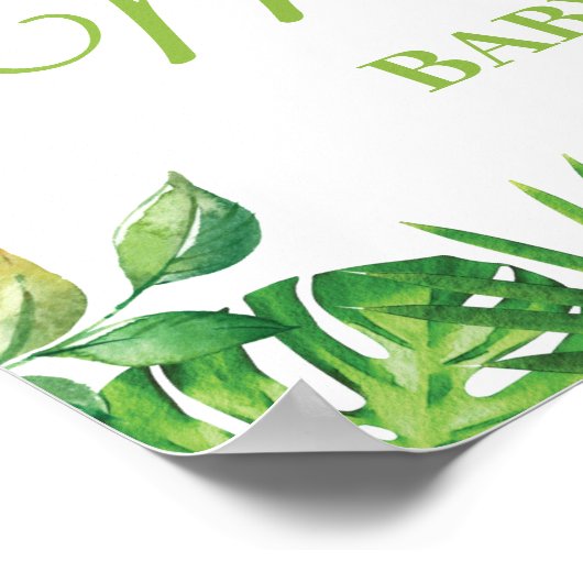 Chic Jungle Animals Greenerity Baby Dusche Willkom Poster (Ecke)