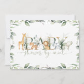 Chic Jungle Animals Greenerity Baby Shower by Mail Einladung (Rückseite)