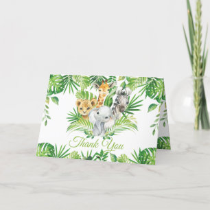 Chic Jungle Animals Greenerity Geburtstags Baby Sh Dankeskarte