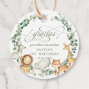 Chic Jungle Animals Greenerity Geburtstags Baby Sh Geschenkanhänger