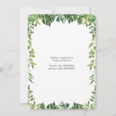 Chic Jungle Animals Greenery Safari Baby Dusche Einladung (Rückseite)