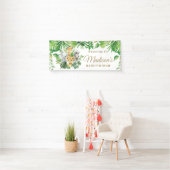 Chic Jungle Animals Grüne Babydusche Hintergrund Banner (Insitu)
