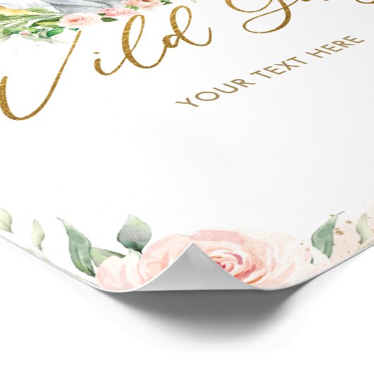 Chic Jungle Animals Pink Floral Wilde Guess Game Poster (Ecke)