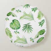 Chic Jungle Animals Safari Grüne Kinder Baby Rundes Kissen (Rückseite)