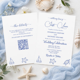 Chic Just Love QR-Code Meer Leben Hochzeit Einladung