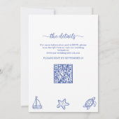 Chic Just Love QR-Code Meer Leben Hochzeit Einladung (Rückseite)