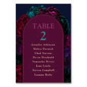 Chic Juwel Töne Blume Hochzeitszahl Sitzplätze Tischnummer (Vorderseite)