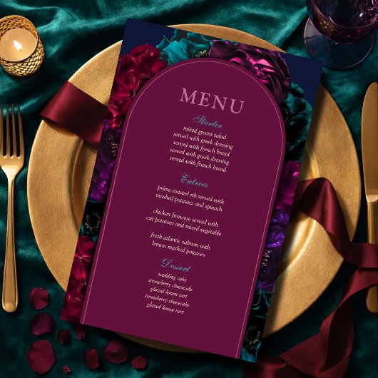 Chic Juwel Töne Blumenbordeaux Marine Hochzeitsmen