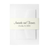 Chic-Kalligrafie-Elfenbeinhochzeit Einladungsbanderole (Vorderseite Beispiel)