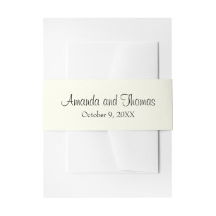 Chic-Kalligrafie-Elfenbeinhochzeit Einladungsbanderole