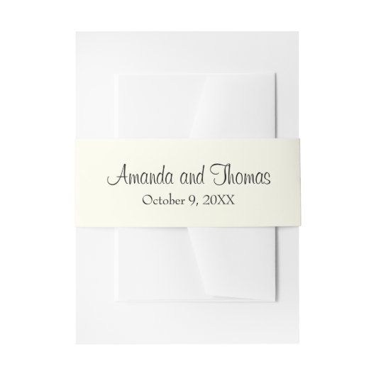 Chic-Kalligrafie-Elfenbeinhochzeit Einladungsbanderole (Vorderseite Beispiel)