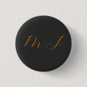 Chic kalligrafy grarange monogram name initial button (Vorderseite)