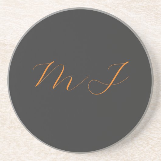 Chic kalligrafy grarange monogram name initial getränkeuntersetzer (Vorne)