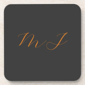 Chic kalligrafy grarange monogram name initial getränkeuntersetzer (Vorderseite)