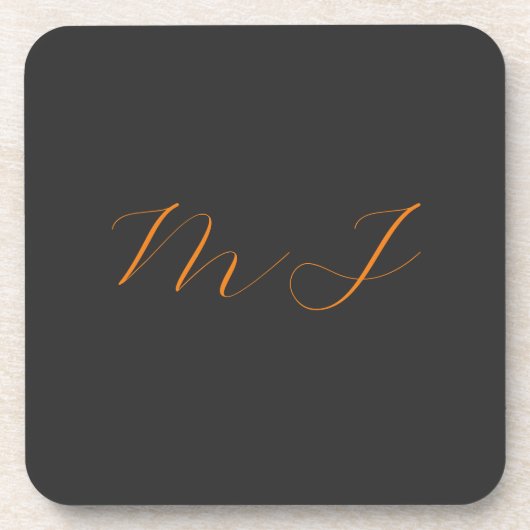 Chic kalligrafy grarange monogram name initial getränkeuntersetzer (Vorderseite)