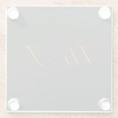 Chic kalligrafy grarange monogram name initial glasuntersetzer (Rückseite)