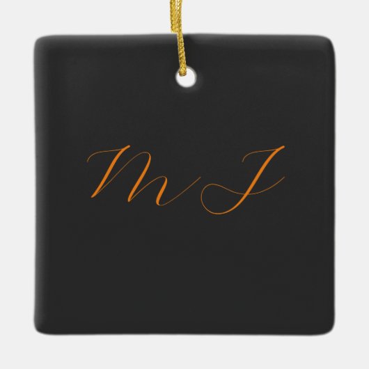 Chic kalligrafy grarange monogram name initial keramikornament (Vorderseite)