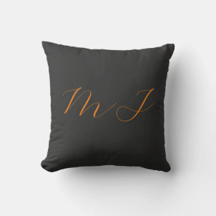Chic kalligrafy grarange monogram name initial kissen