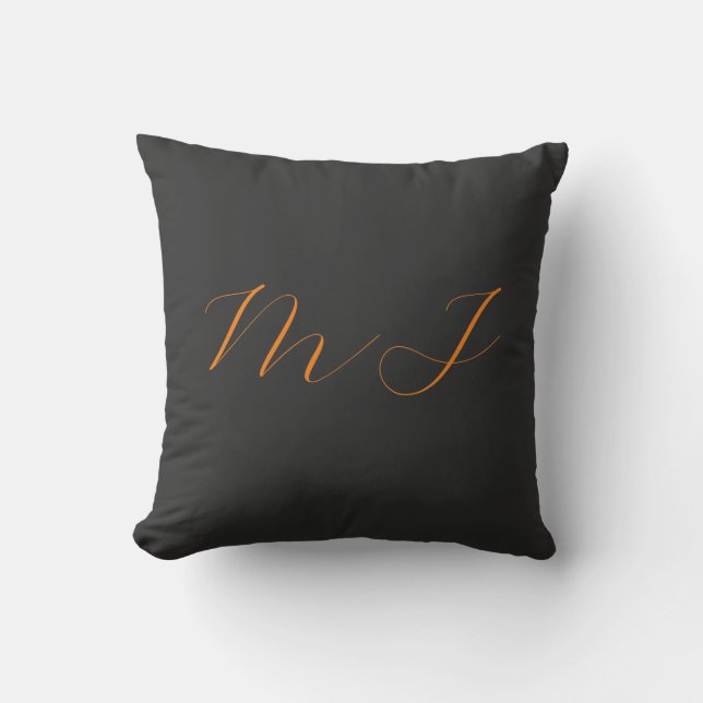 Chic kalligrafy grarange monogram name initial kissen (Vorderseite)