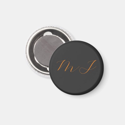Chic kalligrafy grarange monogram name initial magnet (Vorderseite/Rückseite)