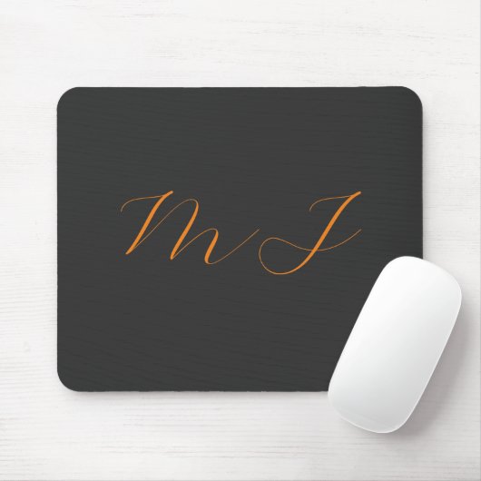 Chic kalligrafy grarange monogram name initial mousepad (Mit Mouse)