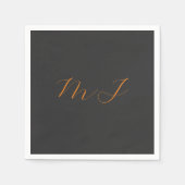 Chic kalligrafy grarange monogram name initial serviette (Vorderseite)