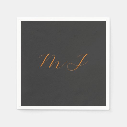 Chic kalligrafy grarange monogram name initial serviette (Vorderseite)
