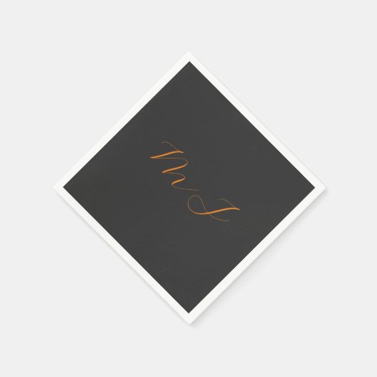 Chic kalligrafy grarange monogram name initial serviette (Ecke)